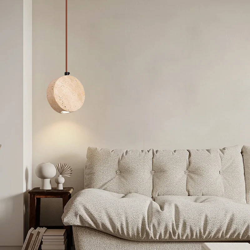 suspension vintage en pierre naturelle avec abat-jour cloche - Image 3