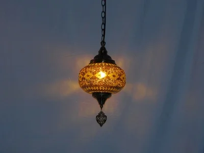 suspension vintage en verre teinté style bohème fait main en turquie - Image 10