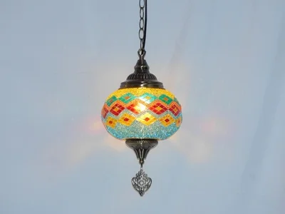 suspension vintage en verre teinté style bohème fait main en turquie - Image 11