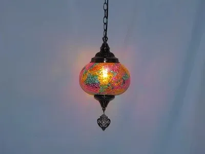 suspension vintage en verre teinté style bohème fait main en turquie - Image 12