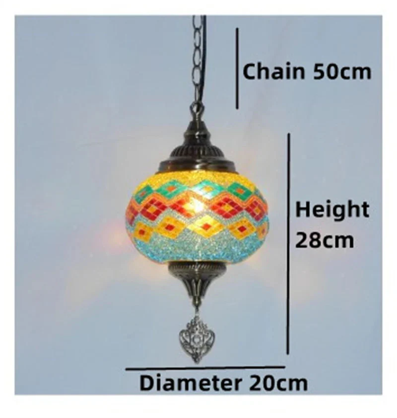 suspension vintage en verre teinté style bohème fait main en turquie - Image 3