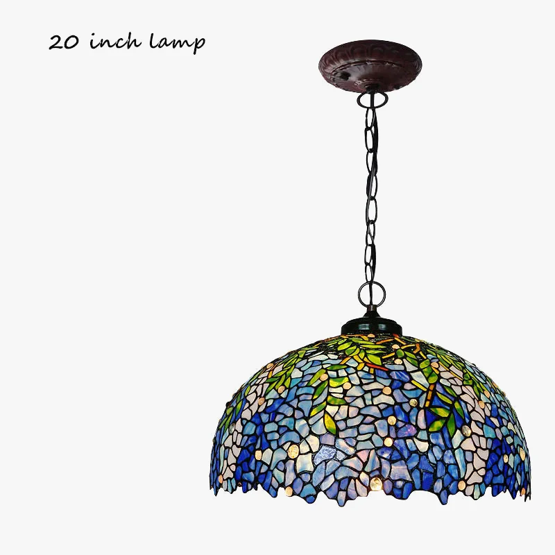 Tiffany suspension vitrail glycine abat-jour suspension salon hôtel Villa rétro Art créatif suspension - Image 10