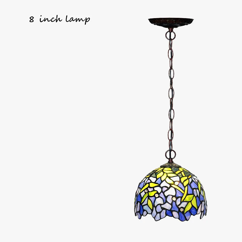 Tiffany suspension vitrail glycine abat-jour suspension salon hôtel Villa rétro Art créatif suspension - Image 7