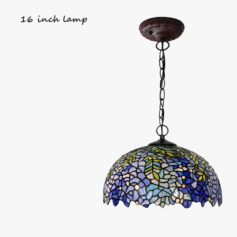 Tiffany suspension vitrail glycine abat-jour suspension salon hôtel Villa rétro Art créatif suspension - Image 9