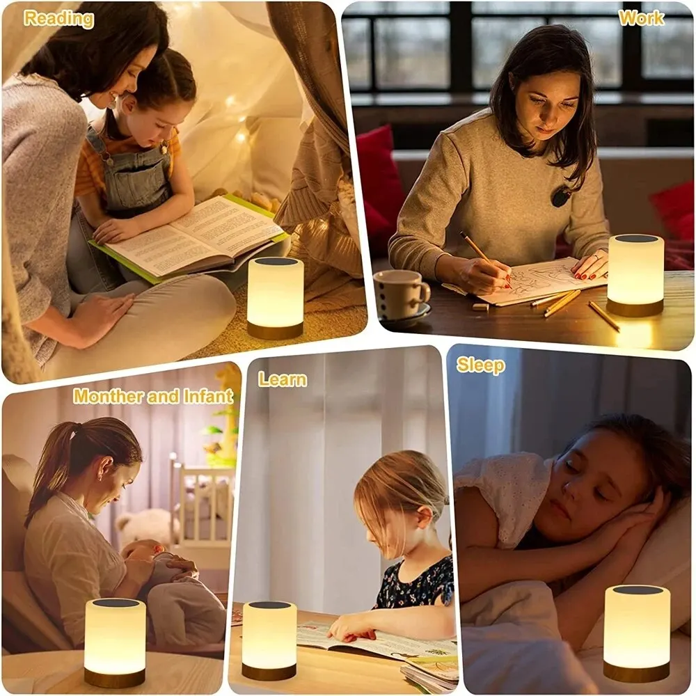 Touch Bedside Light, Bedroom Night Light, Dimmable Desk Light, Remote Control 13 Color Changing Light, Timed Shutdown, USB Charg - Image 5