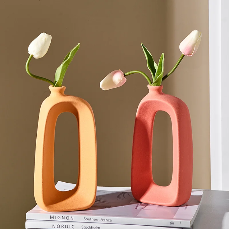 vase ajouré en céramique pour fleurs sèches et décoration intérieure - Image 2