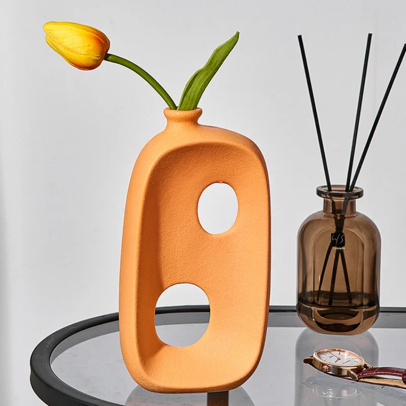 vase ajouré en céramique pour fleurs sèches et décoration intérieure - Image 3