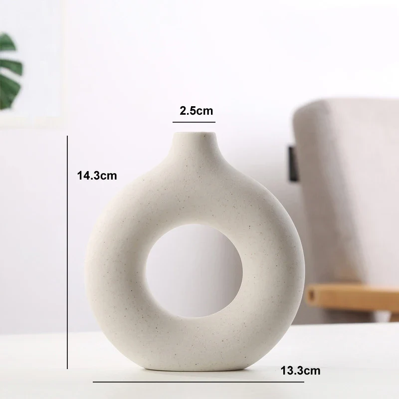 vase circulaire en céramique pour décoration intérieure et fleurs - Image 9