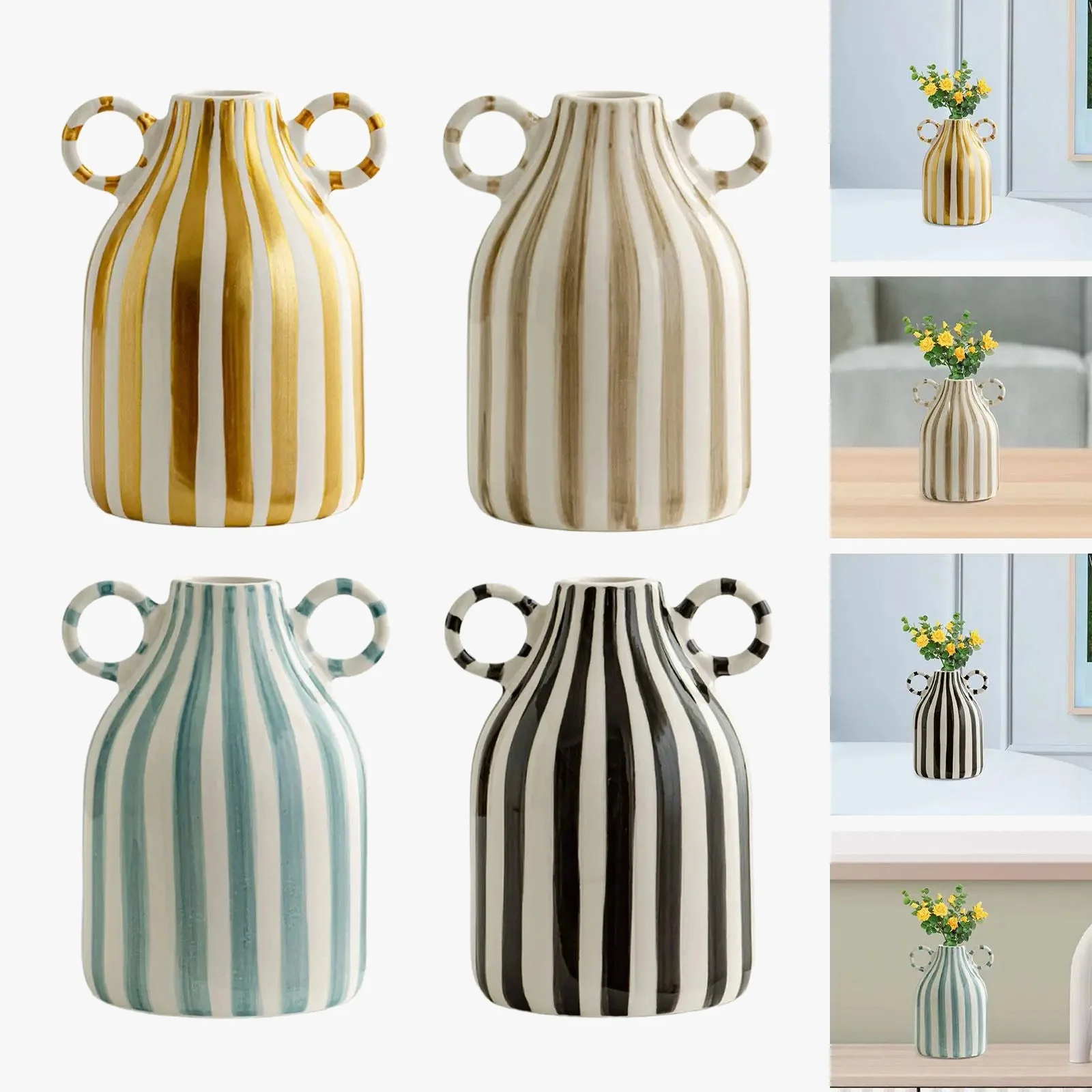vase décoratif nordique pour fleurs fraîches et sèches - Image 3