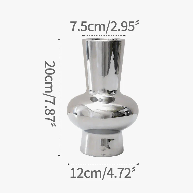 vase en argent galvanisé style européen nordique médiéval pour fleurs - Image 9
