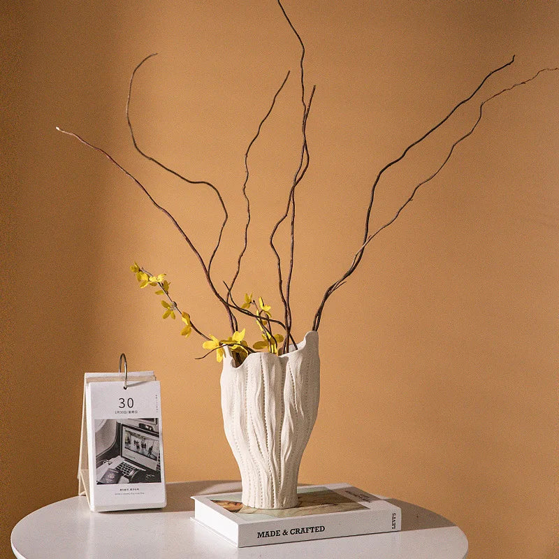 vase en céramique artisanat abstrait pour décoration florale - Image 3