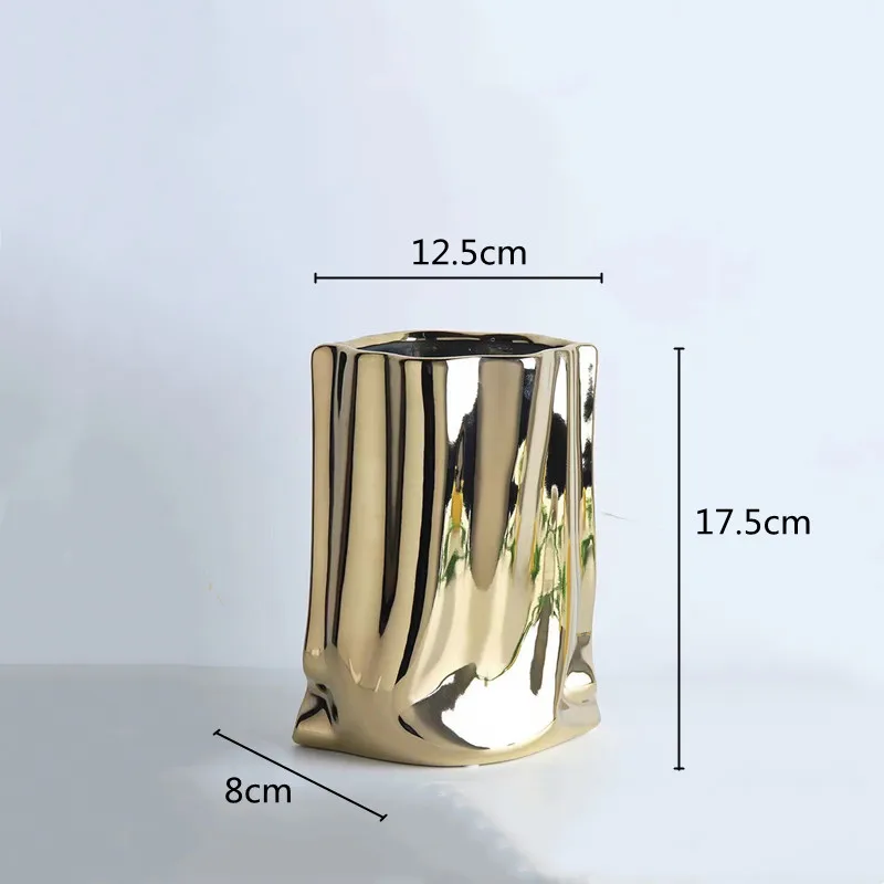 vase en céramique avec volants argentés pour fleurs décoratives - Image 10