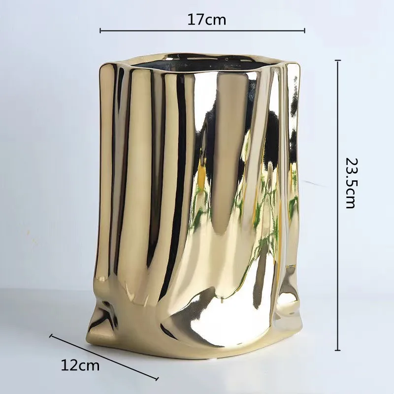 vase en céramique avec volants argentés pour fleurs décoratives - Image 12