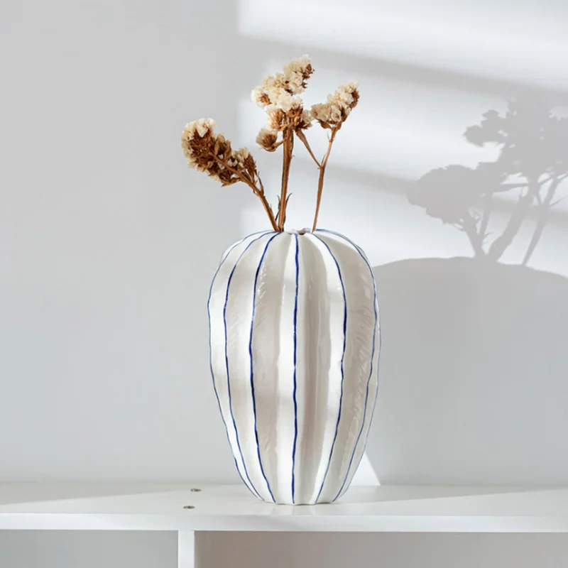 vase en céramique carambola pour décoration et fleurs séchées - Image 3