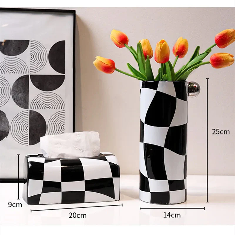 vase en céramique géométrique décoratif pour table nordique - Image 7