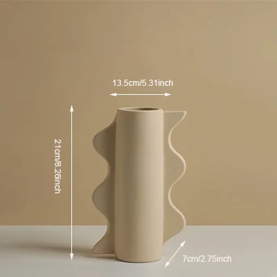 vase en céramique géométrique nordique pour fleurs séchées décoration maison - Image 7