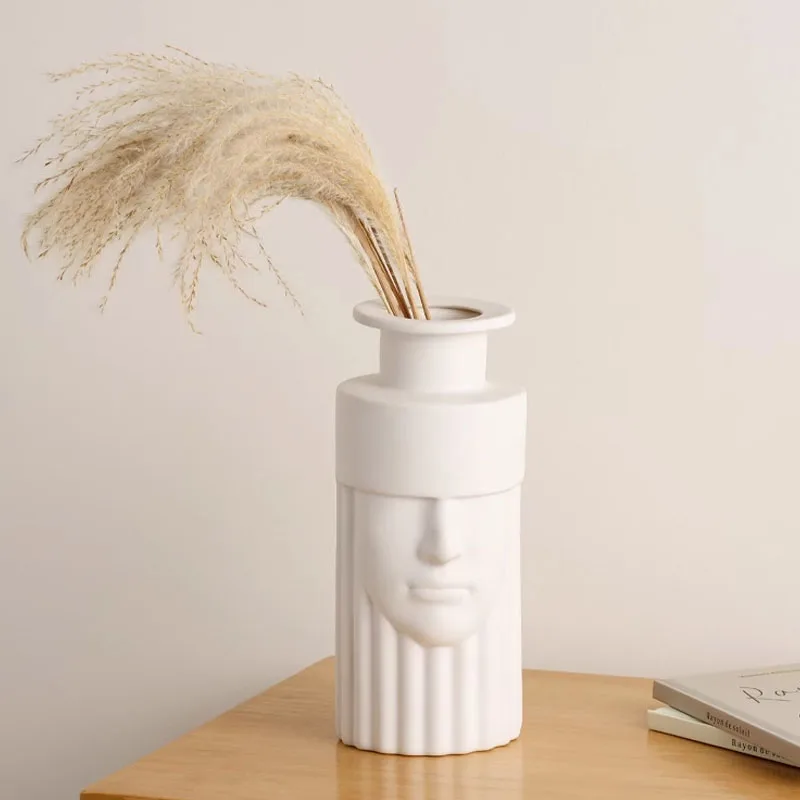 vase en cĂ©ramique grecque tĂȘte humaine pour dĂ©coration intĂ©rieure - Image 5