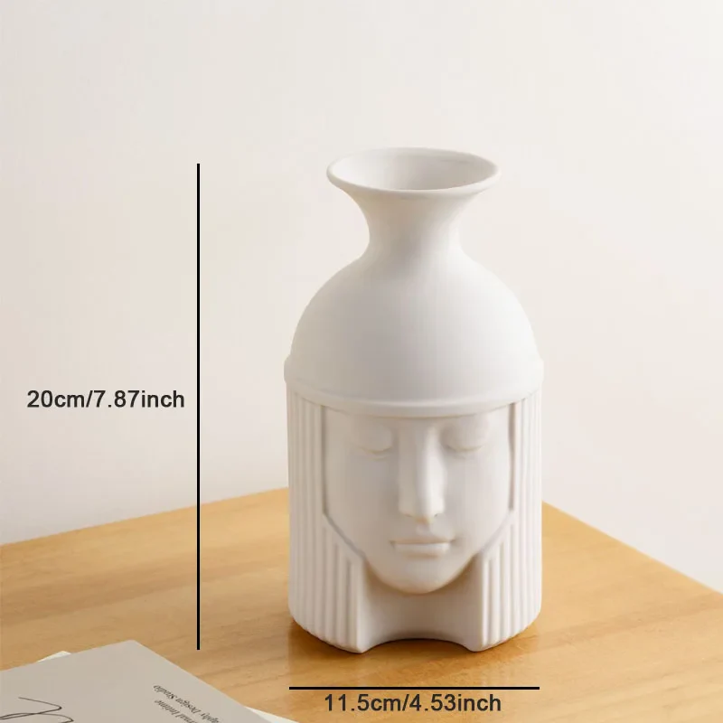 vase en cĂ©ramique grecque tĂȘte humaine pour dĂ©coration intĂ©rieure - Image 6