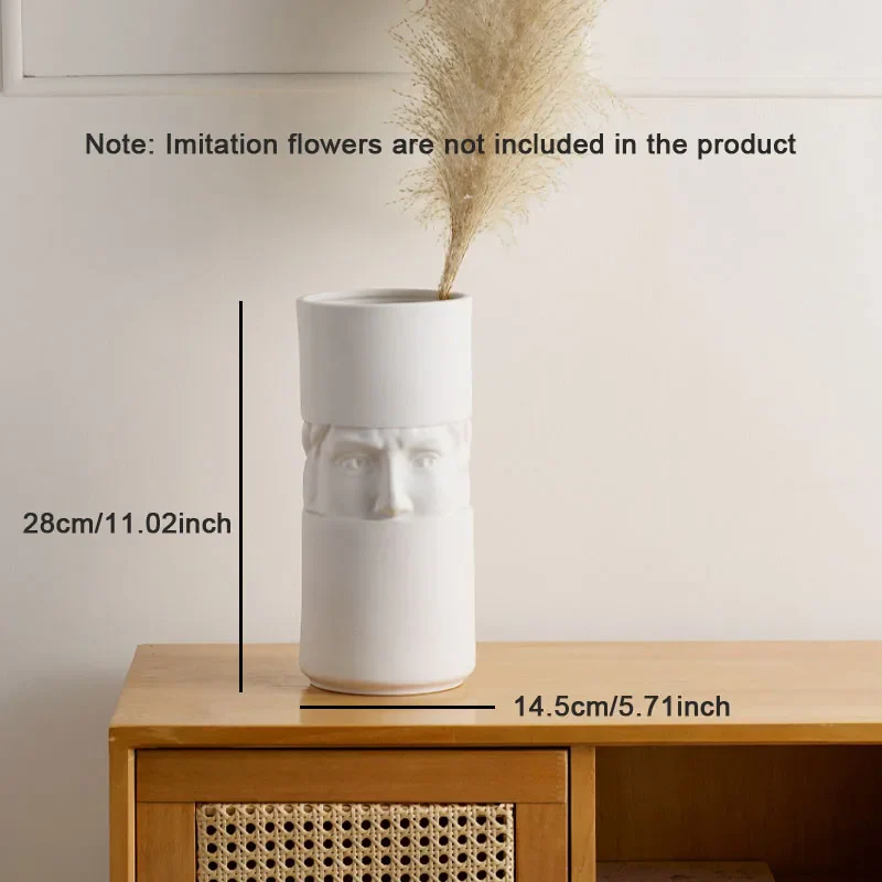 vase en cĂ©ramique grecque tĂȘte humaine pour dĂ©coration intĂ©rieure - Image 8