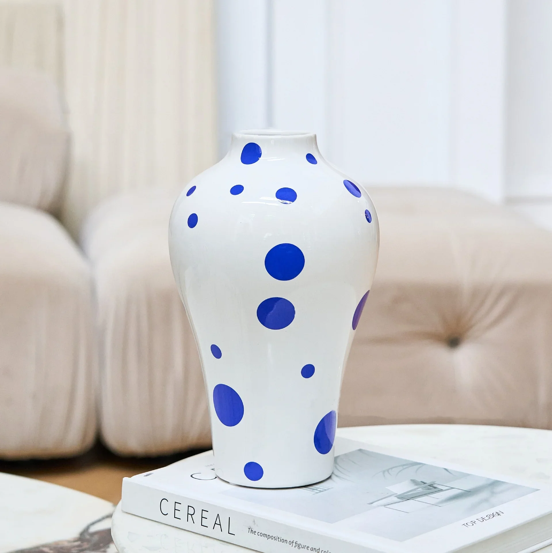 vase en céramique motif géométrique pour décoration florale artisanale - Image 3