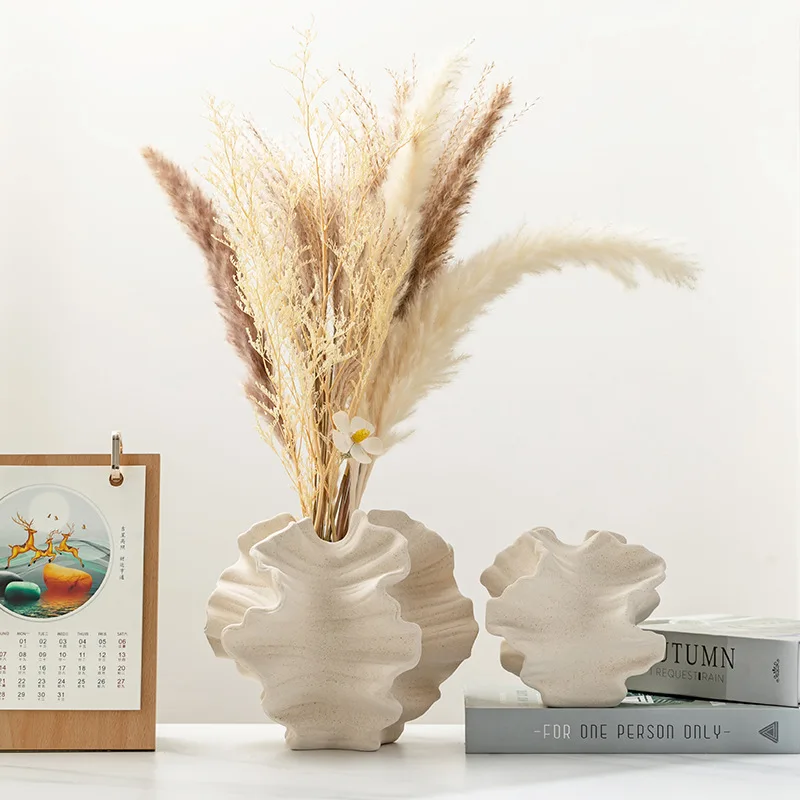 vase en céramique motifs géométriques pour décoration florale - Image 2