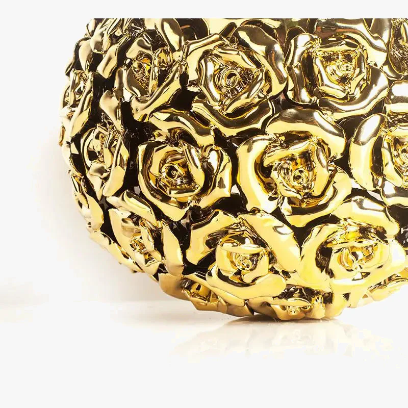 vase en céramique or relief pour roses et décoration moderne - Image 5