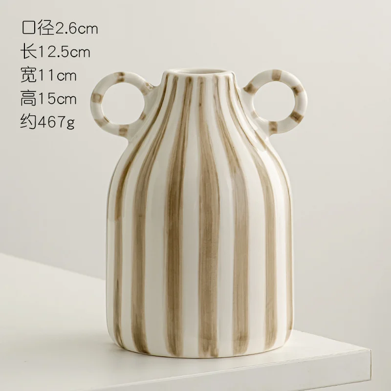 vase en céramique peint à la main avec oreilles décoratif amusant - Image 10
