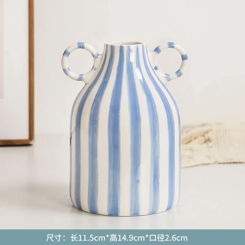vase en céramique peint à la main avec oreilles décoratif amusant - Image 11