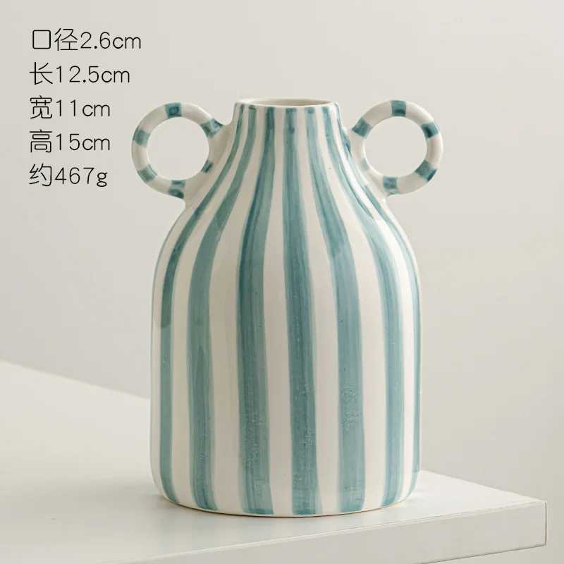 vase en céramique peint à la main avec oreilles décoratif amusant - Image 7