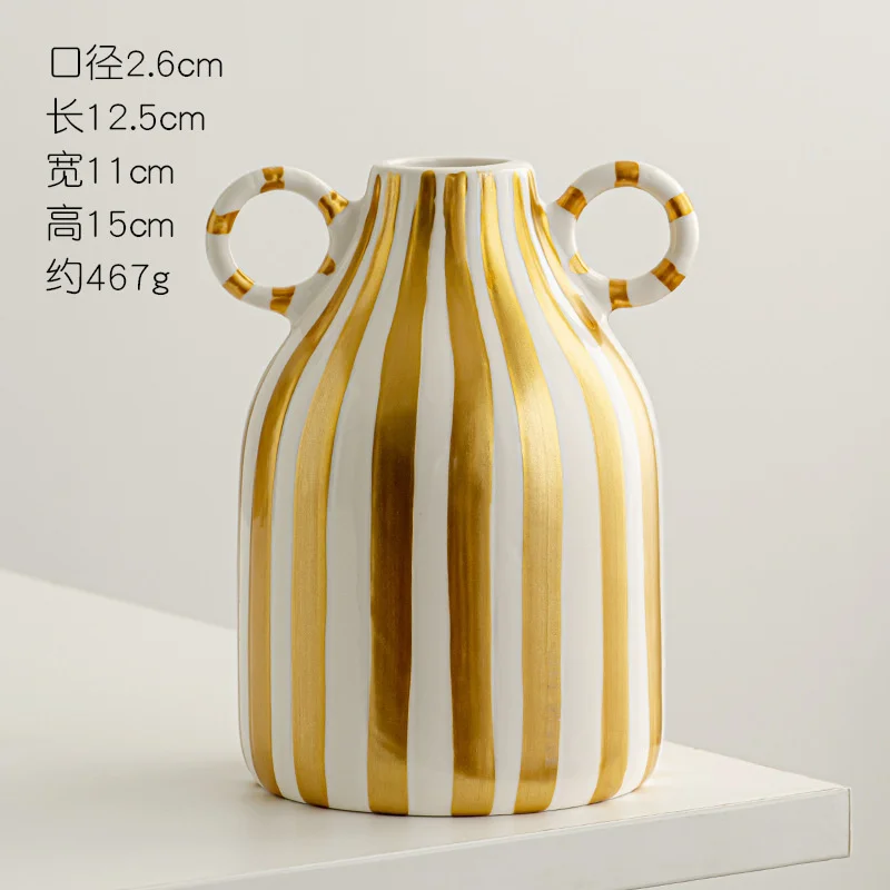 vase en céramique peint à la main avec oreilles décoratif amusant - Image 8