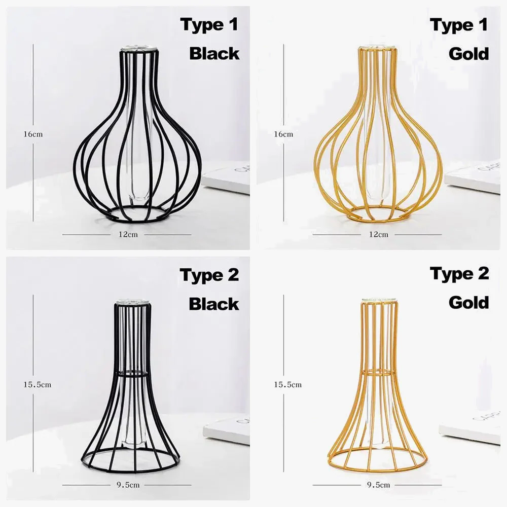 vase en fer rétro avec verre décoration nordique moderne - Image 2