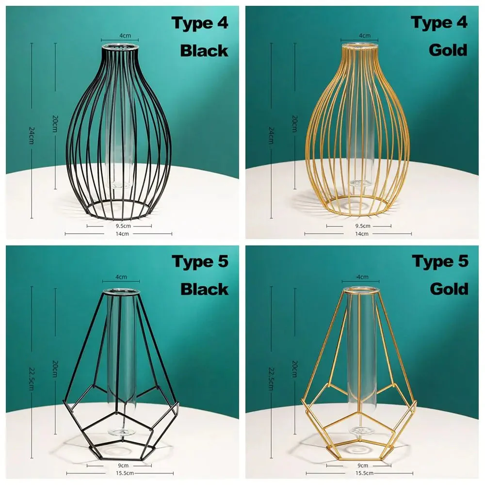 vase en fer rétro avec verre décoration nordique moderne - Image 4
