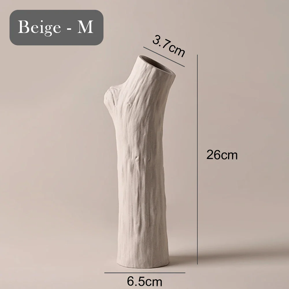 vase en forme de tronc d'arbre en céramique décorative pour fleurs - Image 9