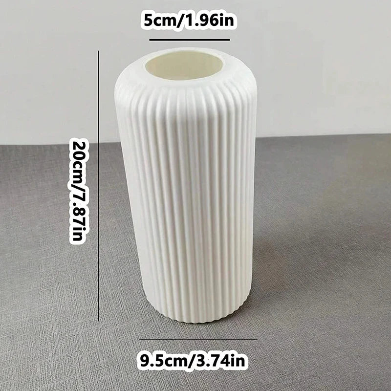 vase en plastique rayé pour arrangement floral décoratif - Image 8