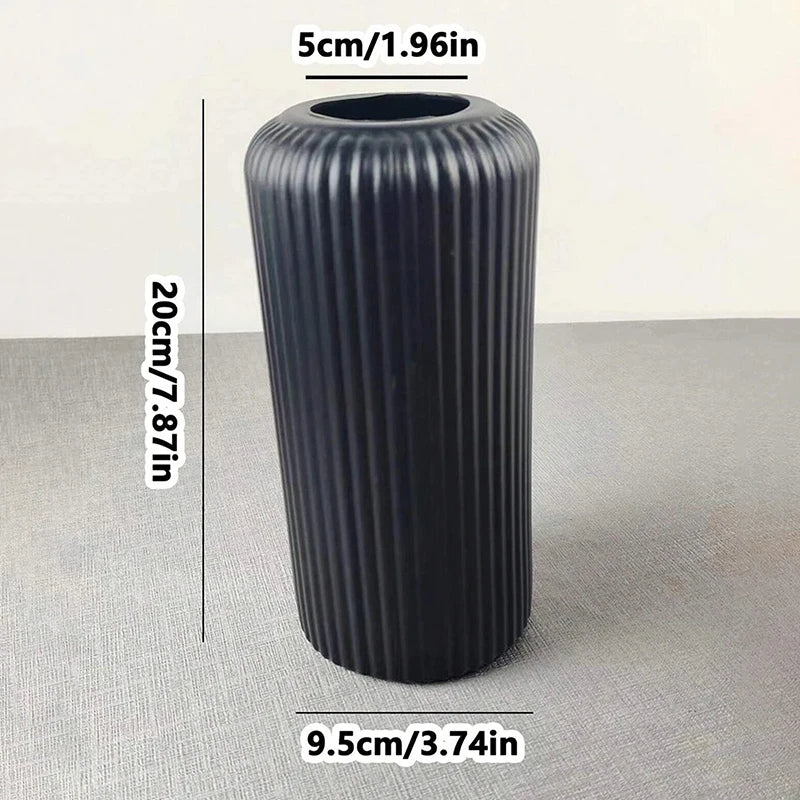 vase en plastique rayé pour arrangement floral décoratif - Image 10