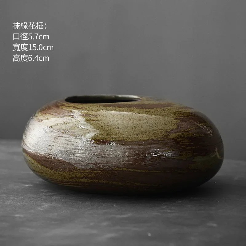 vase en terre cuite japonais imitation pierre vintage pour fleurs - Image 9