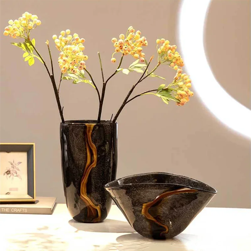 vase en verre craquelé pour arrangement floral décoratif - Image 5