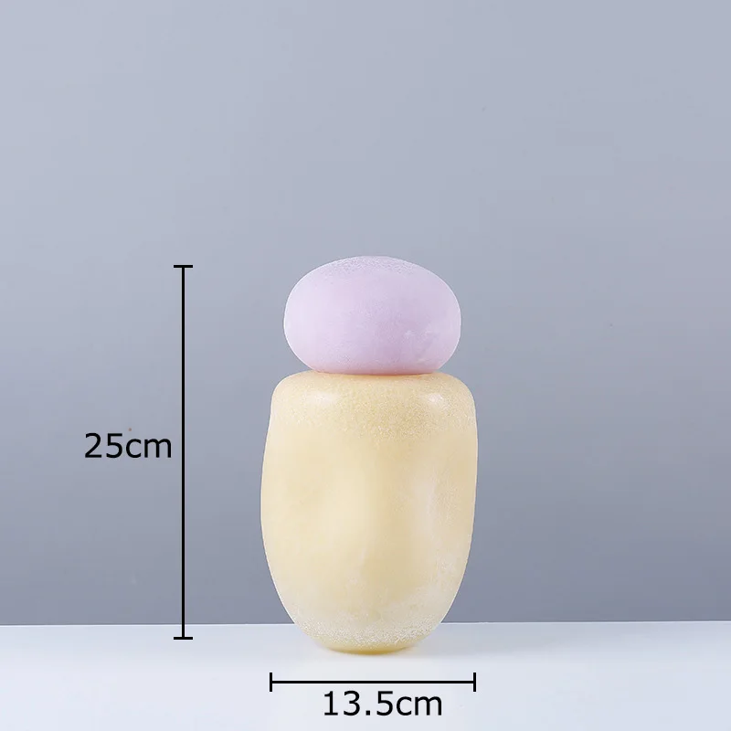 vase en verre décoratif avec couvercle pour fleurs artificielles - Image 5