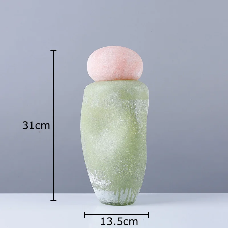 vase en verre décoratif avec couvercle pour fleurs artificielles - Image 6