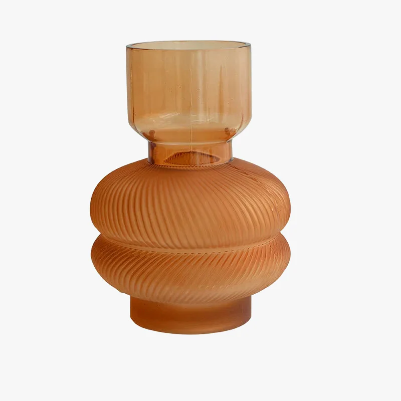 vase en verre dépoli à rayures pour décoration florale et hydroponique - Image 6