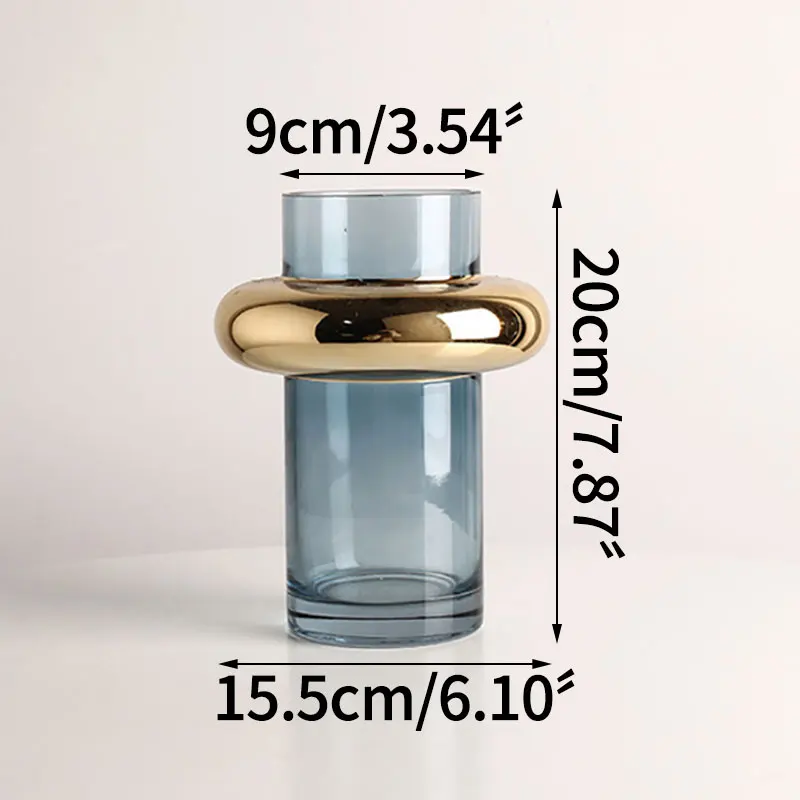 vase en verre doré nordique pour fleurs hydroponiques décoration intérieure - Image 10
