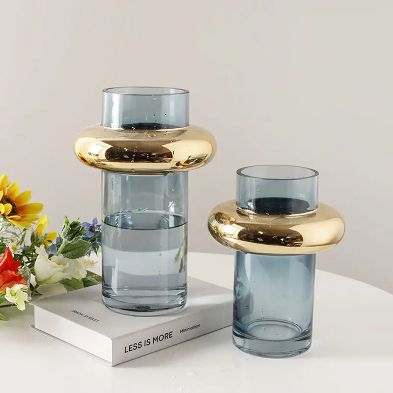 vase en verre doré nordique pour fleurs hydroponiques décoration intérieure - Image 4