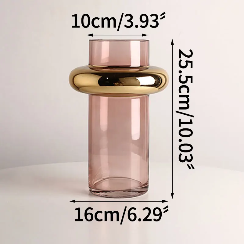 vase en verre doré nordique pour fleurs hydroponiques décoration intérieure - Image 7