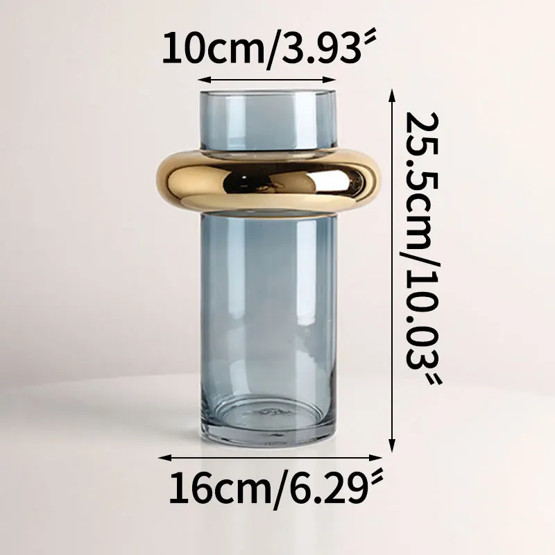 vase en verre doré nordique pour fleurs hydroponiques décoration intérieure - Image 9