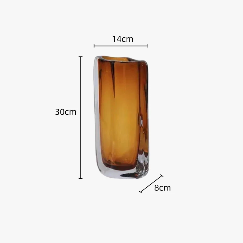 vase en verre émaillé à bouche carrée pour décor floral - Image 9