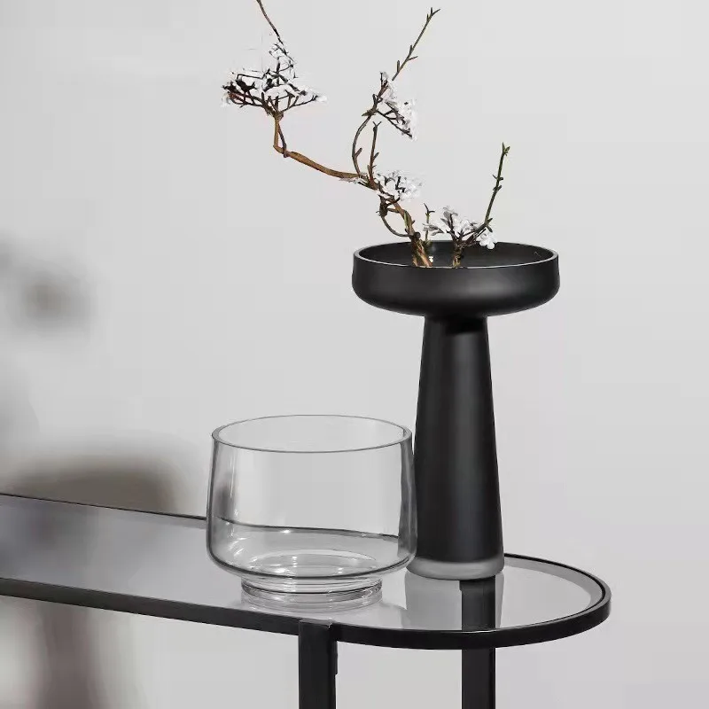 vase en verre givré pour décoration intérieure fleurs séchées et hydroponique - Image 3