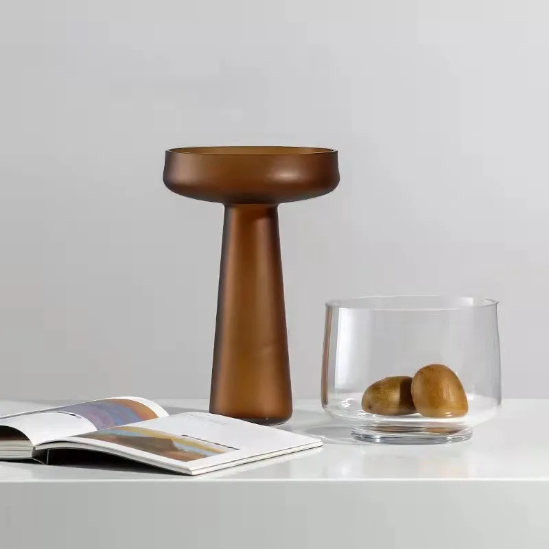 vase en verre givré pour décoration intérieure fleurs séchées et hydroponique - Image 4