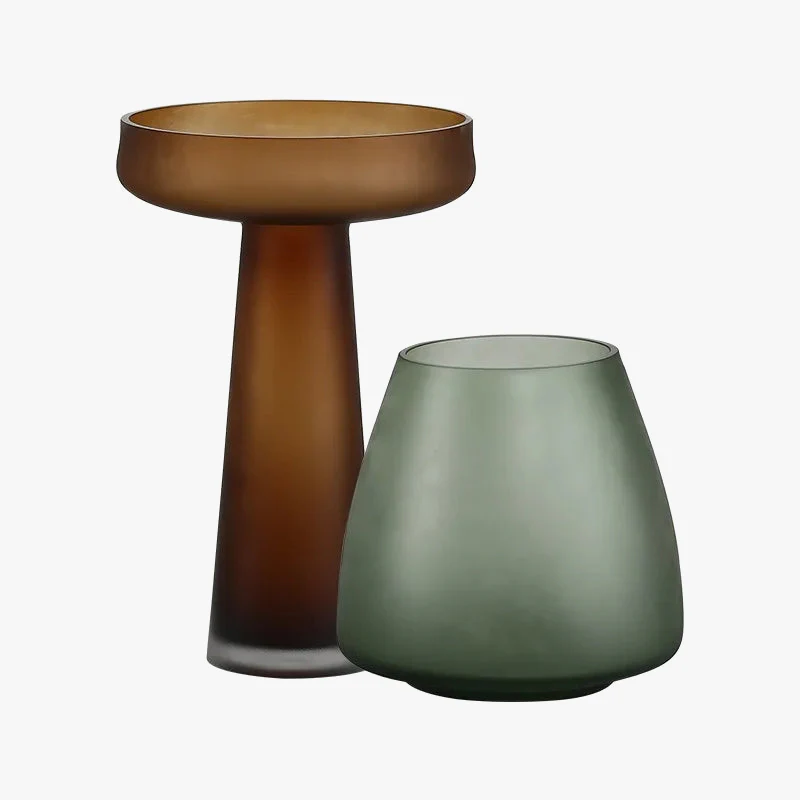vase en verre givré pour décoration intérieure fleurs séchées et hydroponique - Image 5