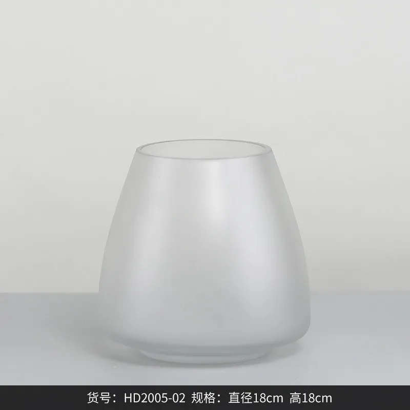 vase en verre givré pour décoration intérieure fleurs séchées et hydroponique - Image 6