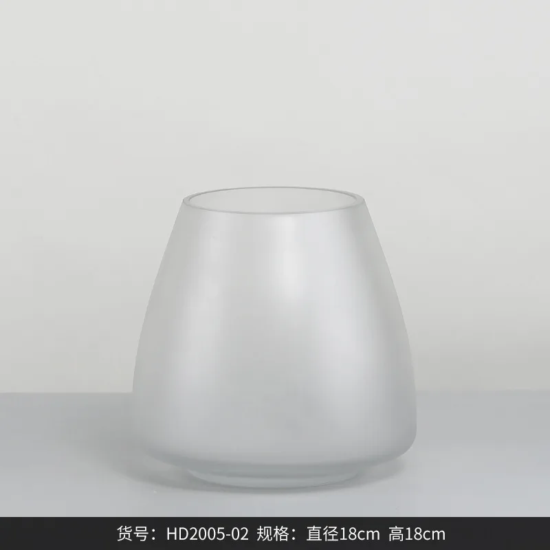 vase en verre givré pour décoration intérieure fleurs séchées et hydroponique - Image 9